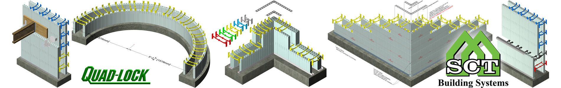 Quad lock insulating Concrete forms